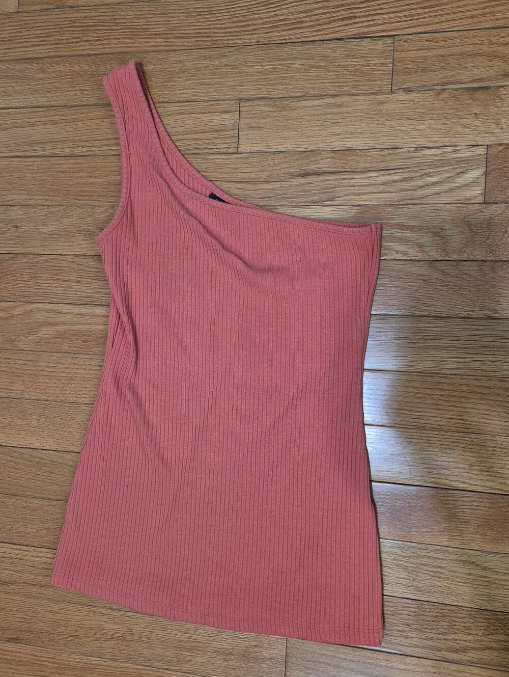2 Pack - Ribbed One-Shoulder Tank Top - White & Orange 🤍🧡 - Picture 2 of 14